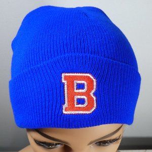 Blue B Boston logo Knit Cap Beanie Blue